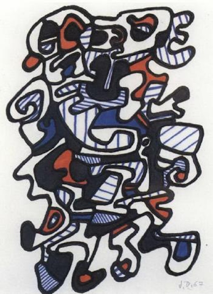 Couple de Danseurs, illustration for Cerceaux 'sorcellent by Jean Dubuffet