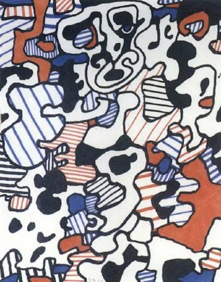 Site au personnages, illustration for Cerceaux 'sorcellent by Jean Dubuffet