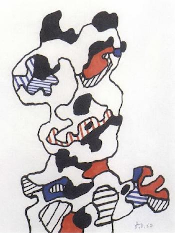 Personnage, buste, illustration for book Cerceaux'sorcellent by Jean Dubuffet