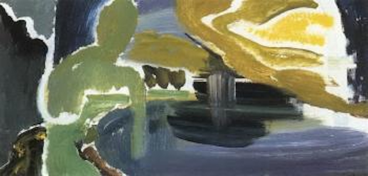 Trees overhanging water by Ivon Hitchens