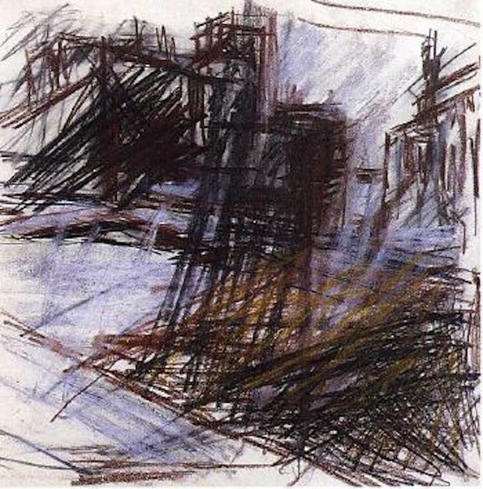 Looking towards Mornington Crescent Station, Night by Frank Auerbach