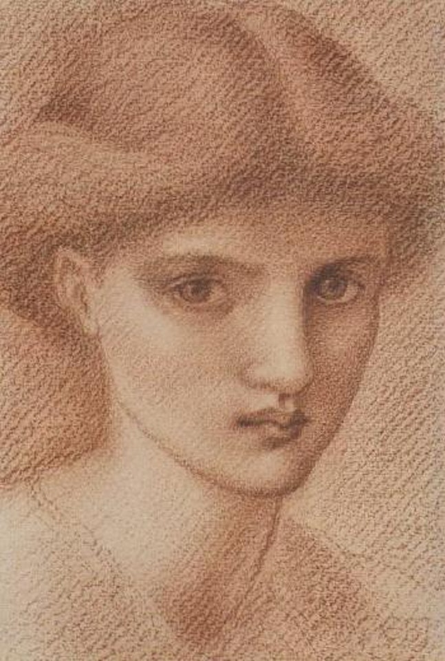 Study of girl's head by Edward Coley Burne-Jones