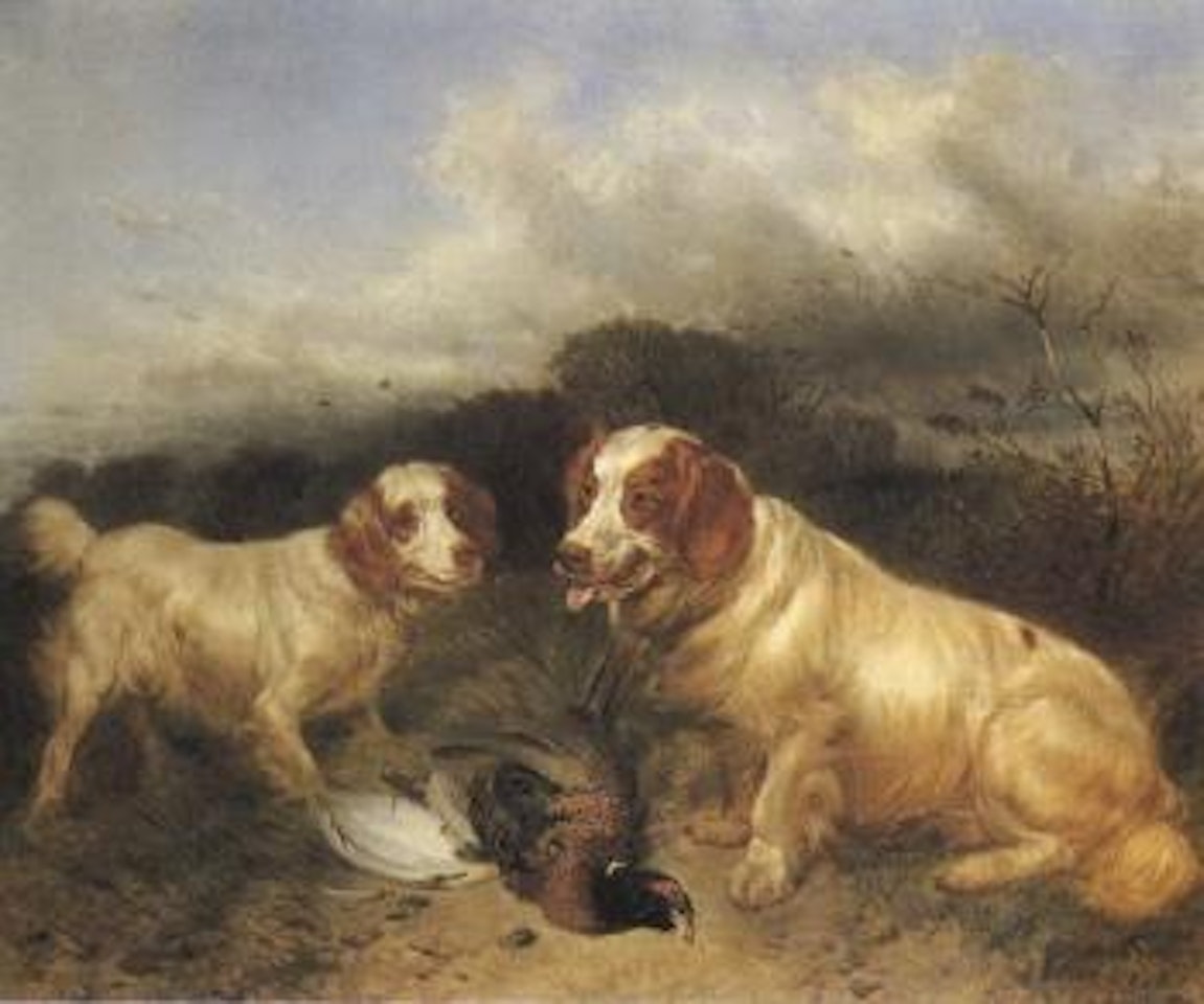 Rover and Ruby, two spaniels with pheasant by Richard Ansdell