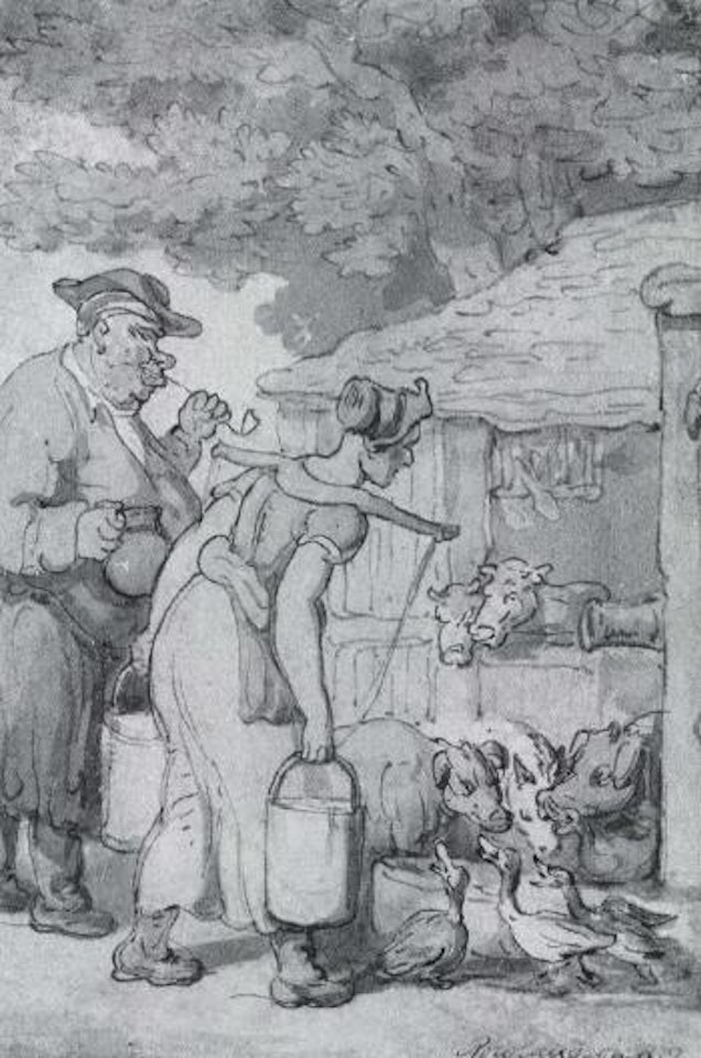 How much the Old Farmer looks like his Hogs by Thomas Rowlandson