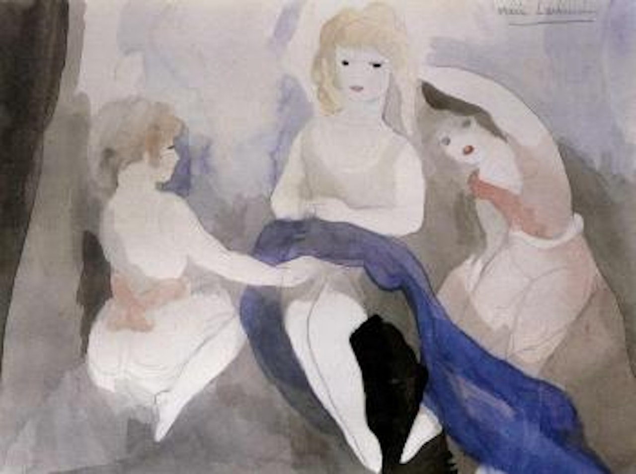 Trois jeunes filles assises by Marie Laurencin