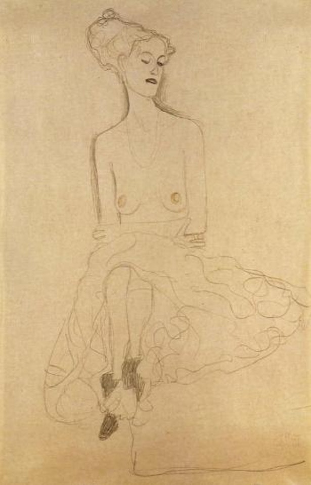 Sitzende Halbakt by Gustav Klimt