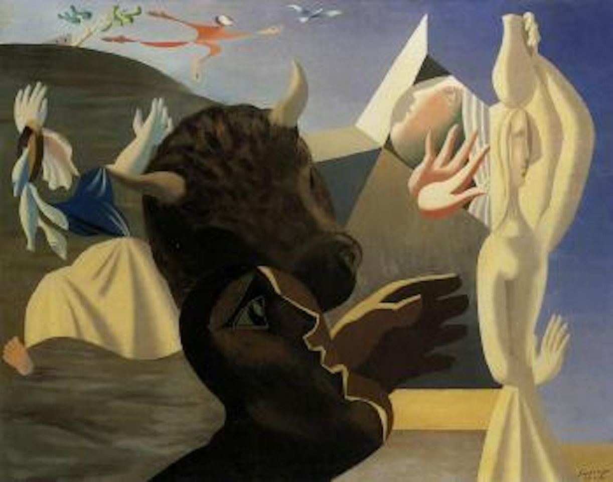 Personnages et Tete de Taureau by Leopold Survage
