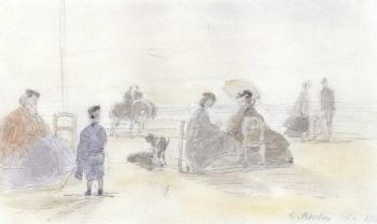 Crinolines sur la plage by Eugène Boudin
