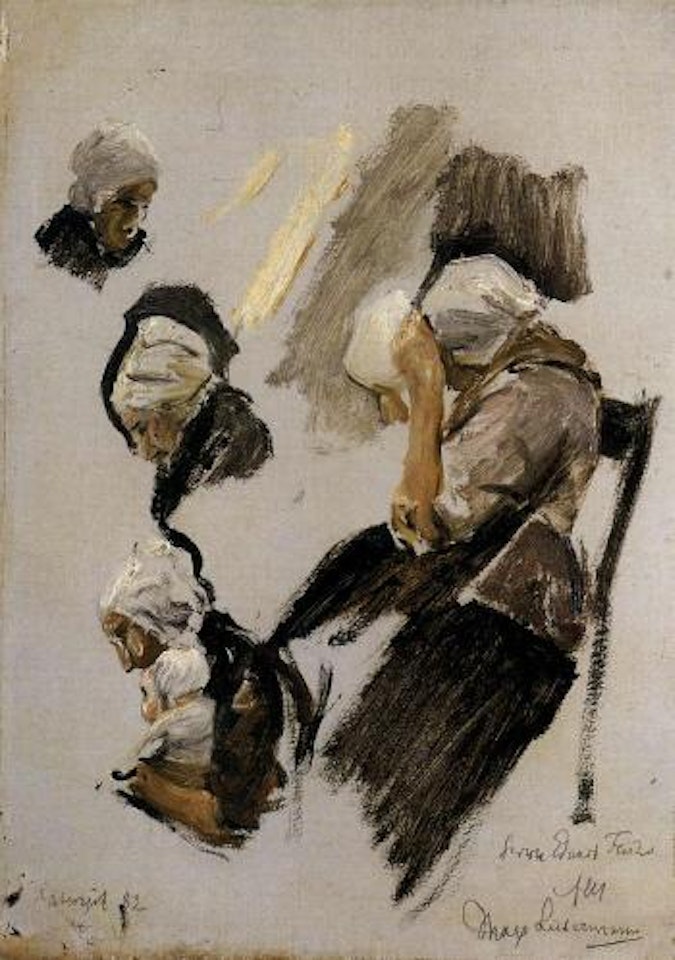 Studienkopfe von Bauerinnen by Max Liebermann