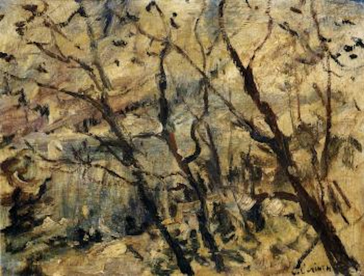Walchensee bei Schnee und Nebel by Lovis Corinth