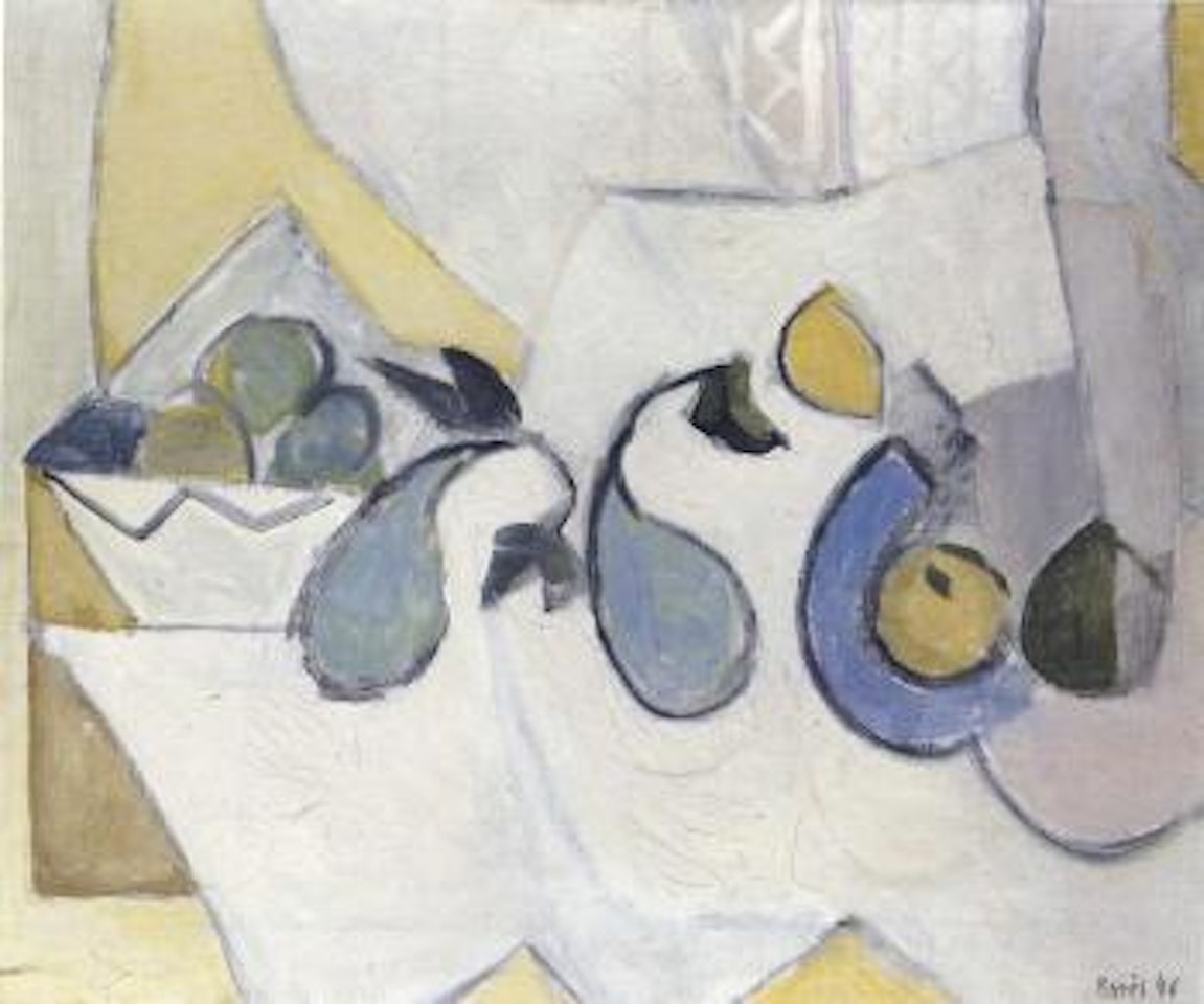 Poires et citrons sur fond blanc by Francisco Bores