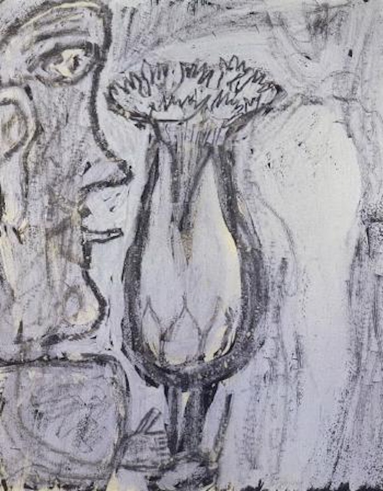 Homme lechant l'oeillet by Jean Dubuffet