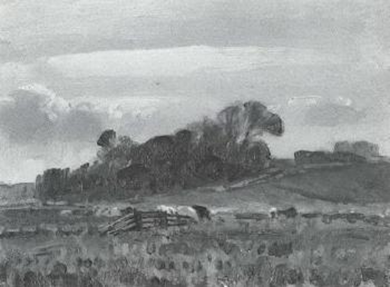 Cattle by gate by Edward Seago