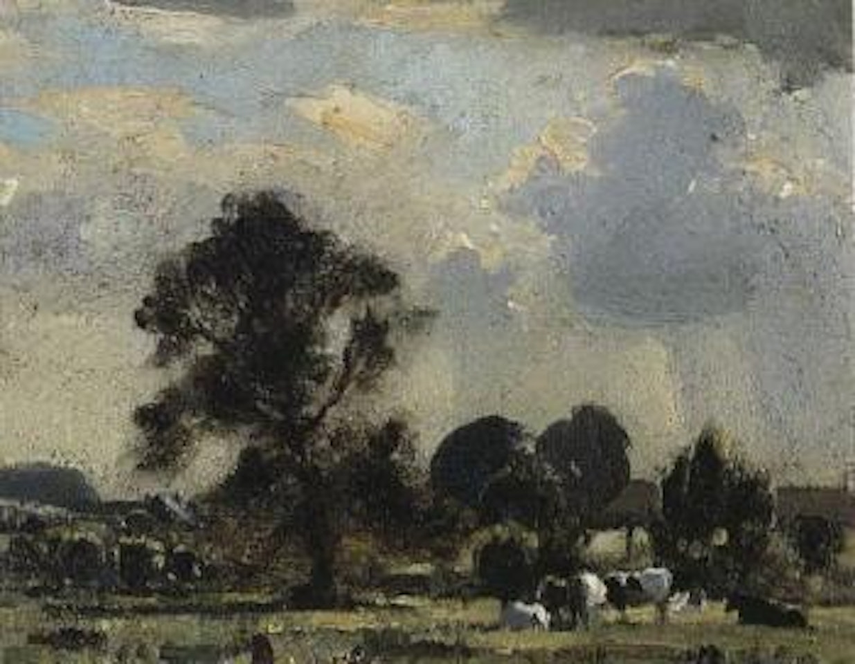 Wiltshire landscape with cattle by Edward Seago