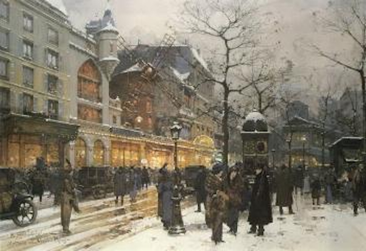 Matinee au Moulin Rouge, Paris by Eugene Galien-Laloue