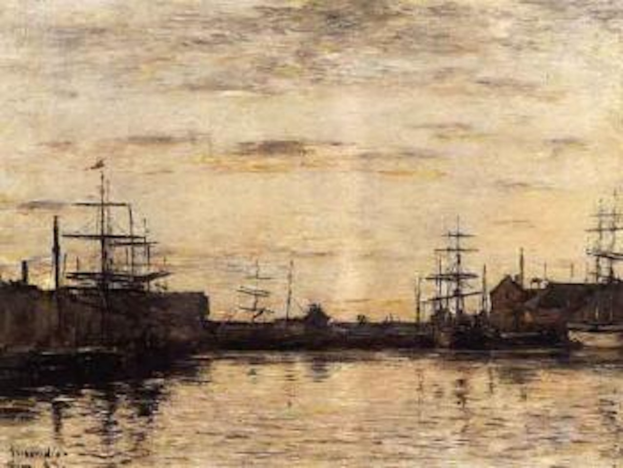 Fecamp, le Bassin by Eugène Boudin