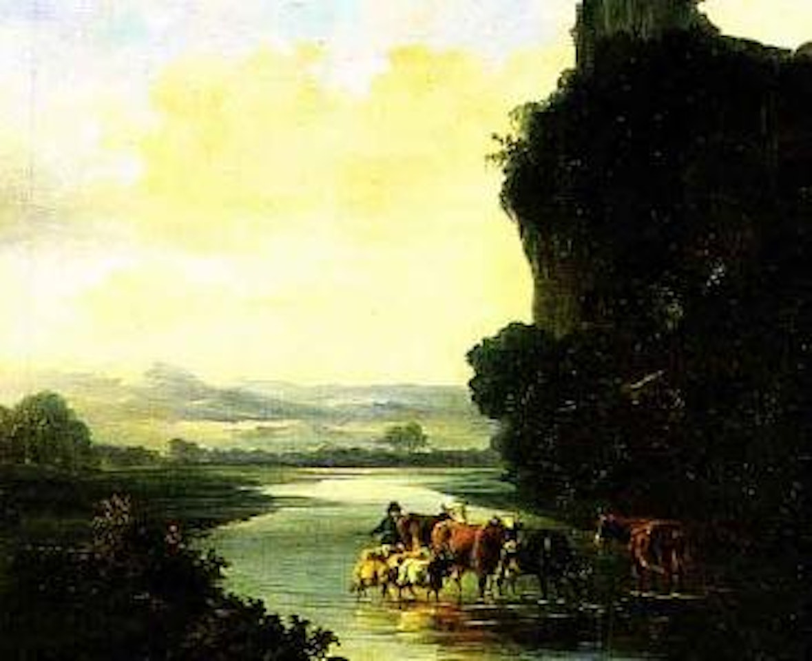 Shepherd crossing the stream by Eugène Joseph Verboeckhoven