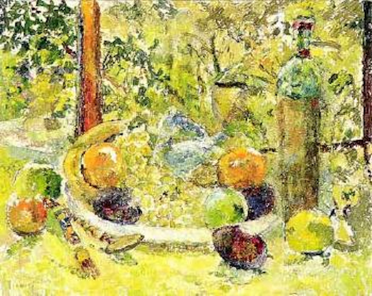 Still life with bottle by Grace Cossington Smith