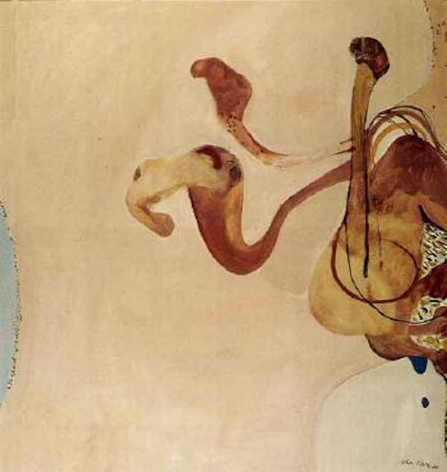 Camels by the lake by John Olsen