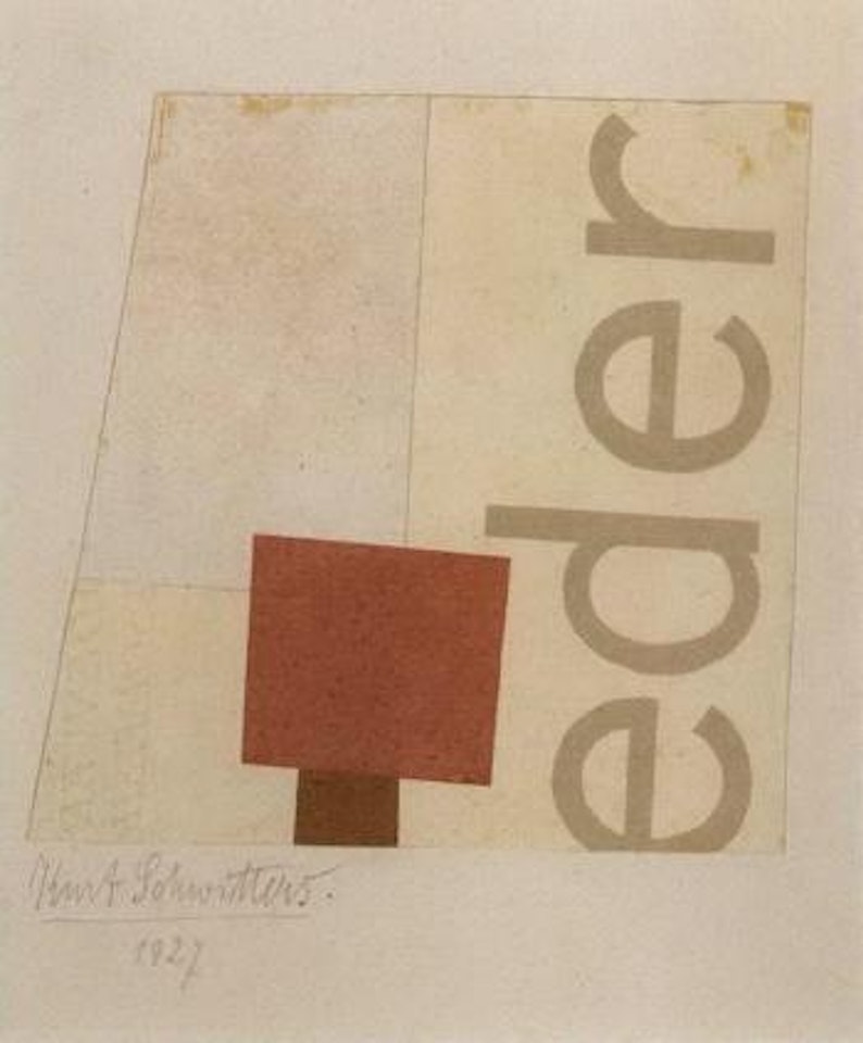 Mit Rotem Quadrat by Kurt Schwitters