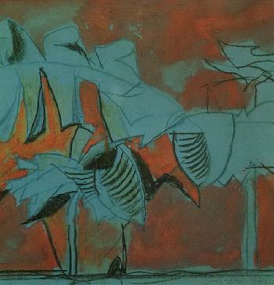 Banana Leaves - Blue and Orange by Graham Sutherland