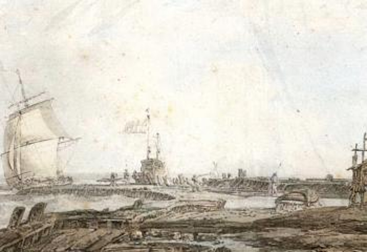 Shipping off a pier, Dover by Joseph Mallord William Turner