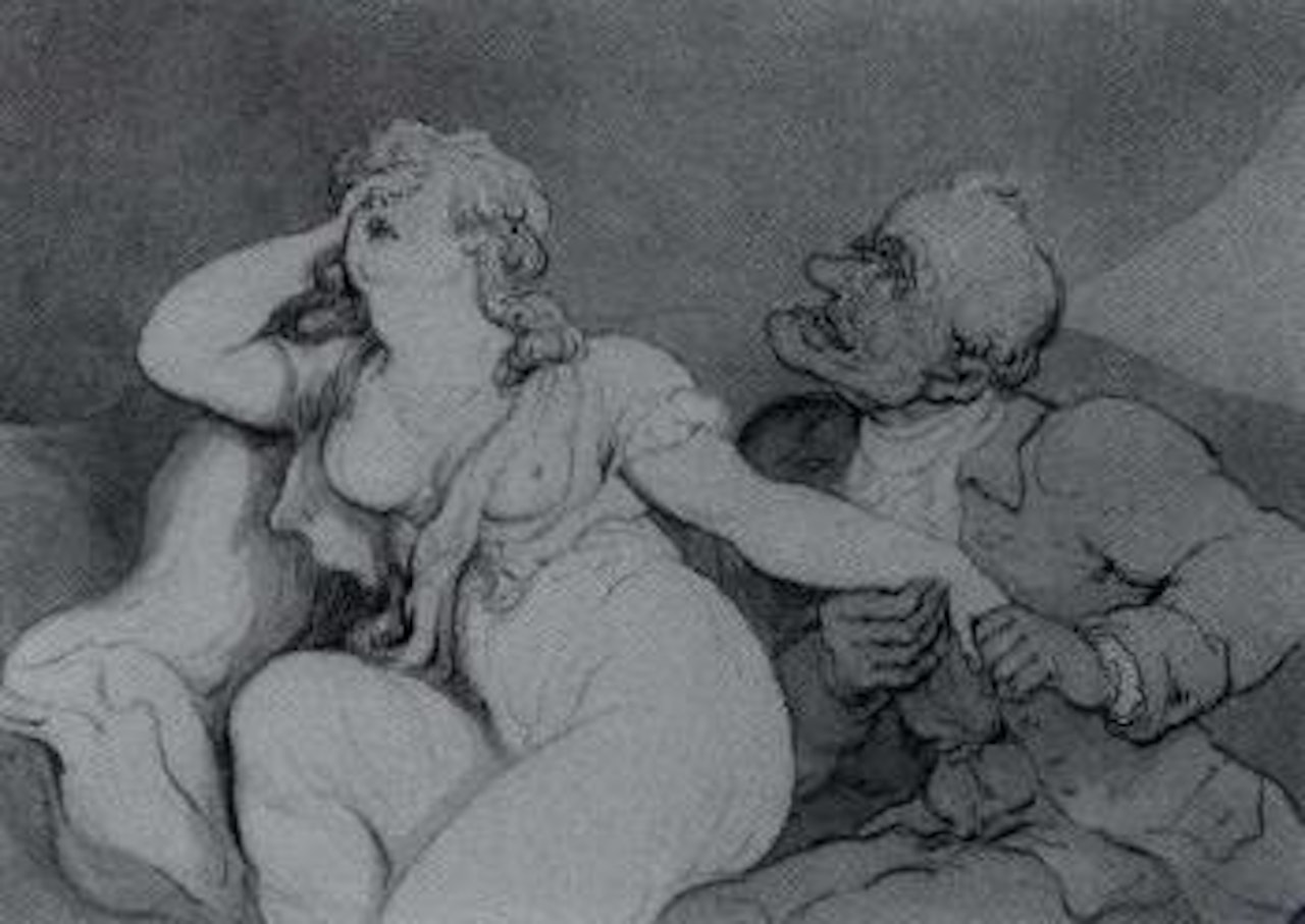 Doctor taking the pulse of a young woman in distress by Thomas Rowlandson