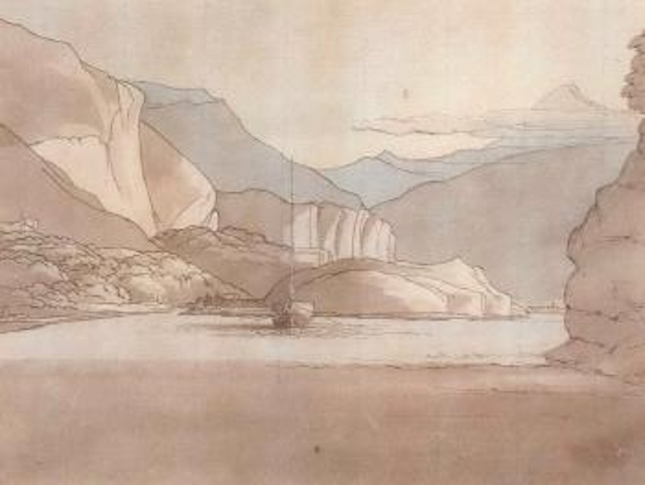 Lake Como with mount Lenoni in the distance by Francis Towne
