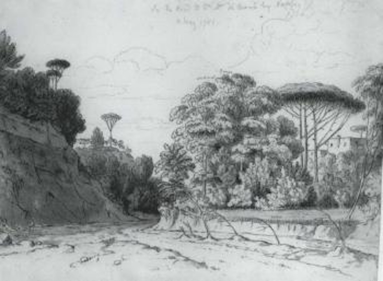 Walnut trees on the road to Santa Maria Dei Monti, Naples by Thomas Jones