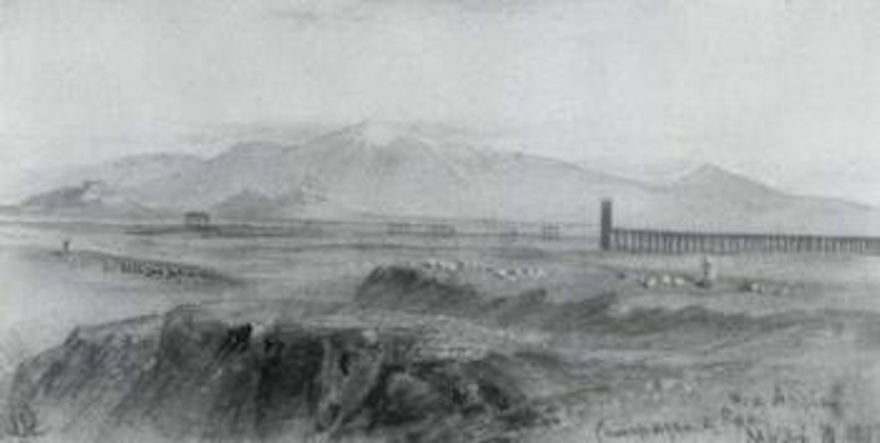 The Claudian aqueduct on the Via Appia by Edward Lear