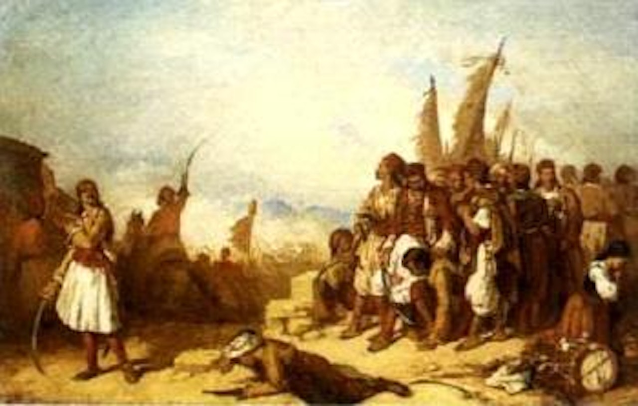 Last battle of Marcos Botsaris by French School