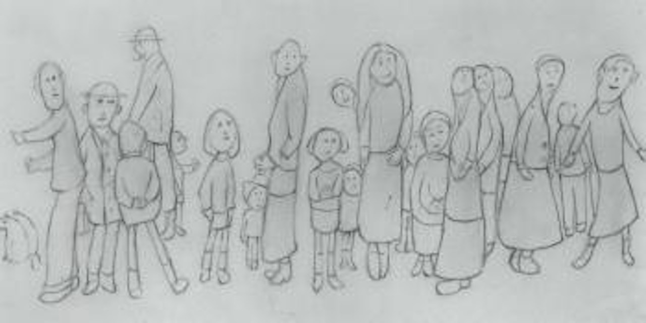 Group of people by Laurence Stephen Lowry
