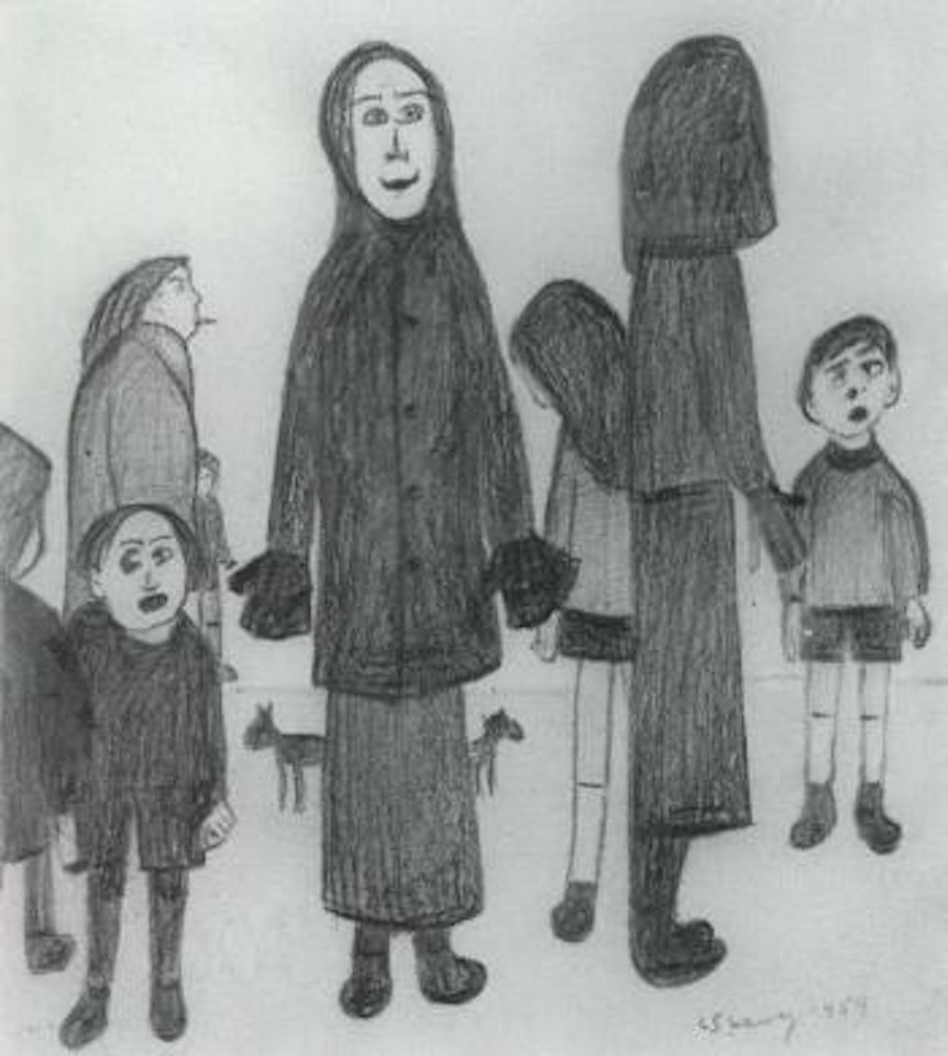 Women, children and dogs by Laurence Stephen Lowry