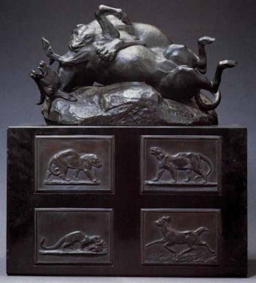 Tigre surprenant une antilope by Antoine-Louis Barye