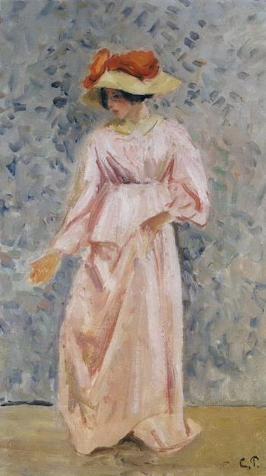 Portrait de Jeanne en robe rose by Camille Pissarro