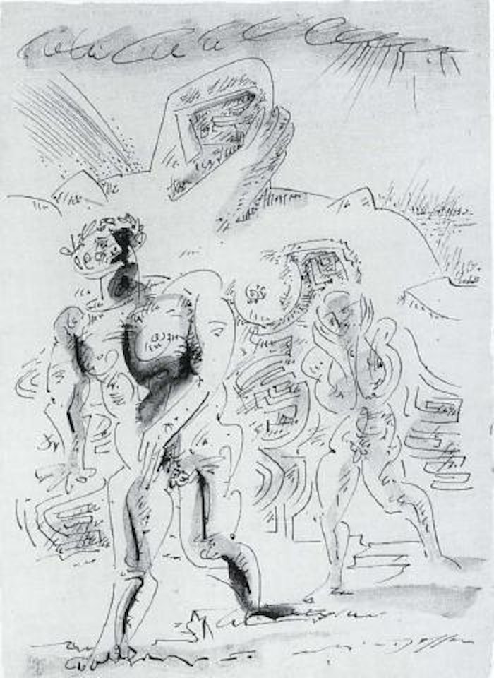 La Mort d'Holophaine. La Fuite du Poete by André Masson