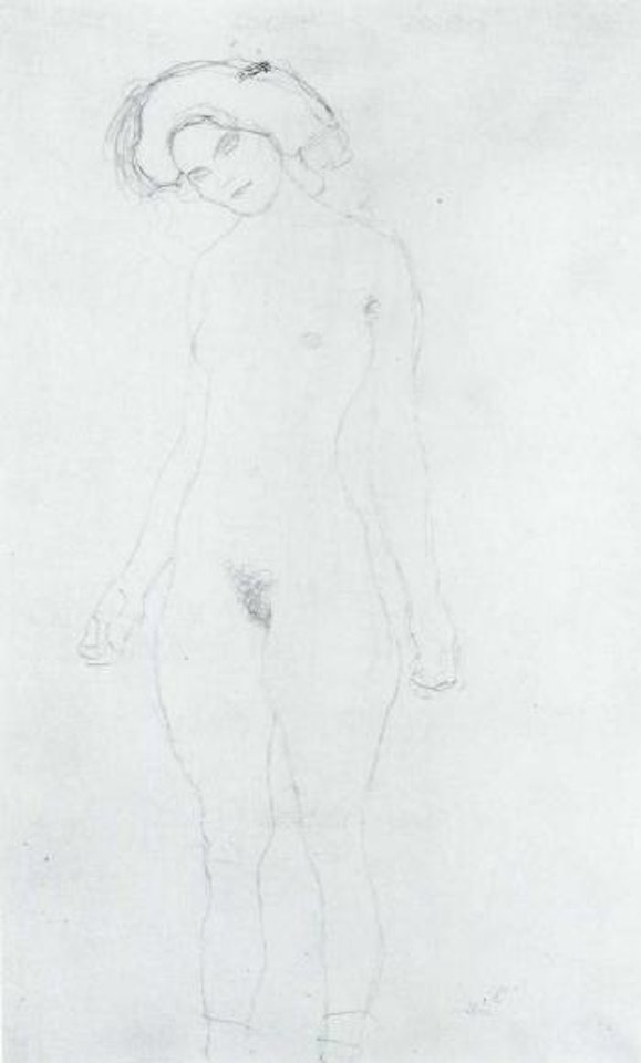 Standing nude girl by Gustav Klimt