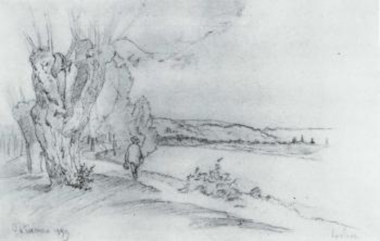 La balade a La Roche Guyon by Camille Pissarro