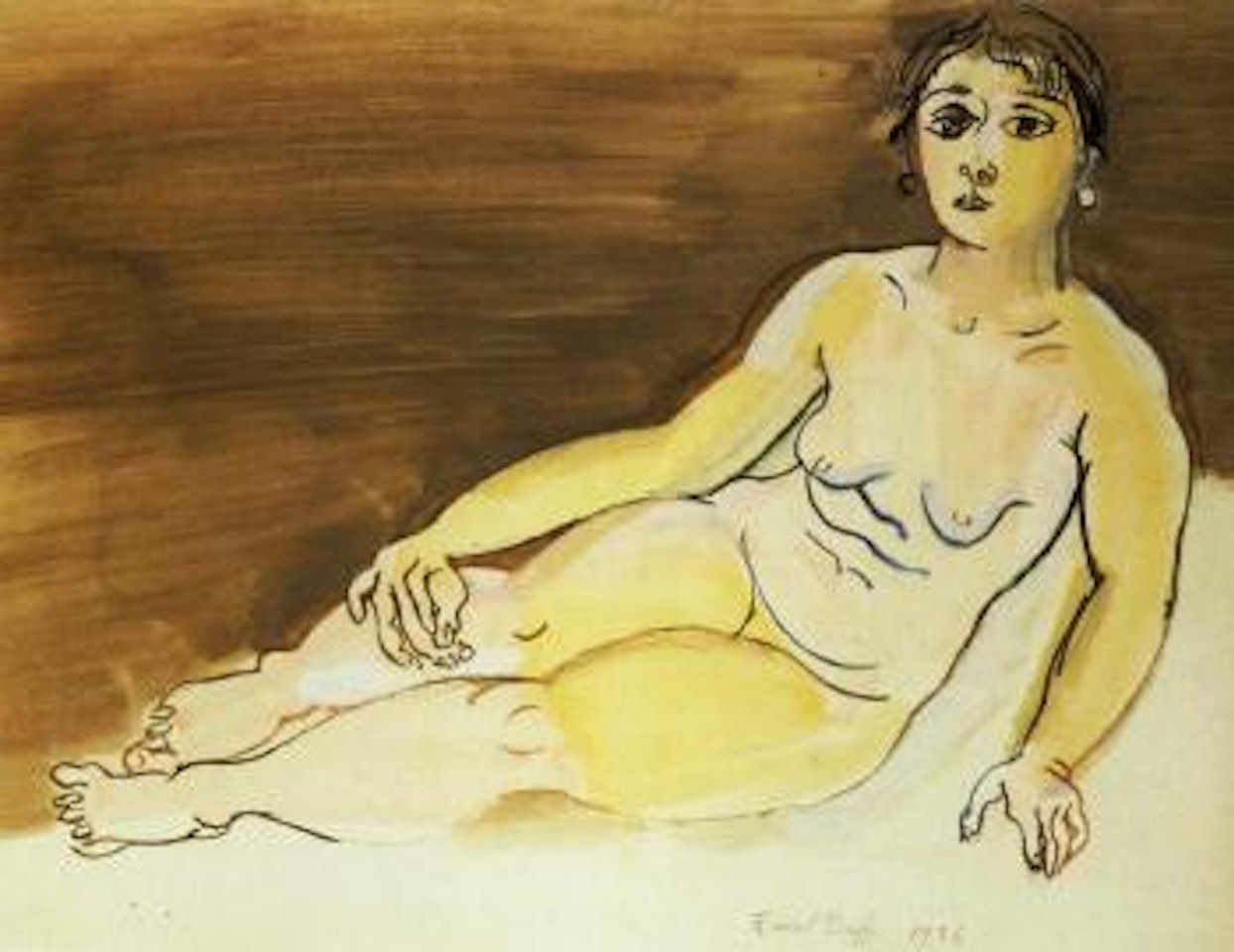 Femme allongee by Raoul Dufy