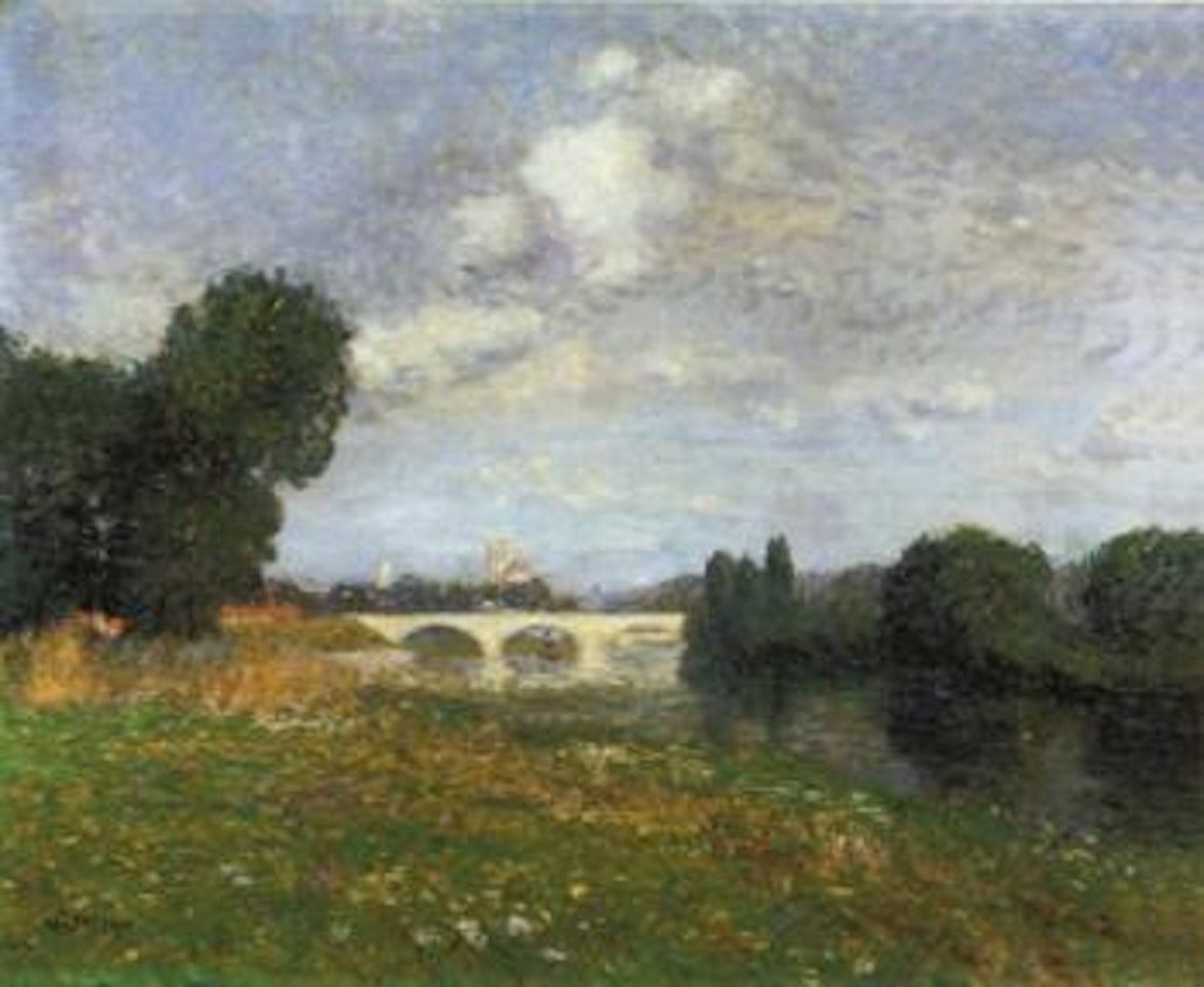 Village en bord de riviere by Gustave Loiseau