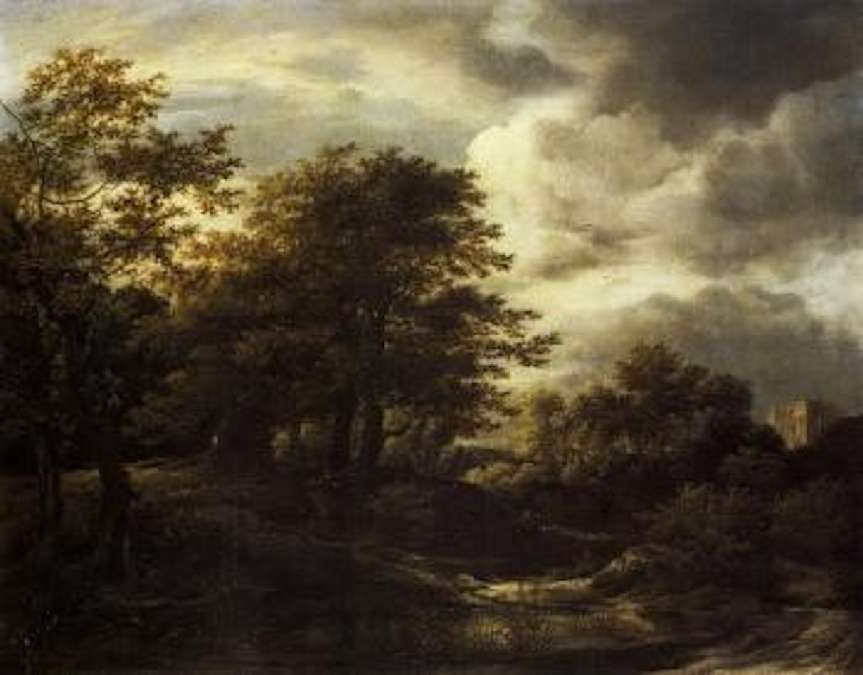 Woodland landscape with pond by Jacob Salomonsz. van Ruysdael