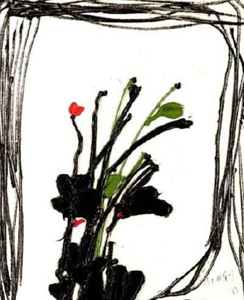 Fleurs sur fond blanc et noir by Thanos Tsingos