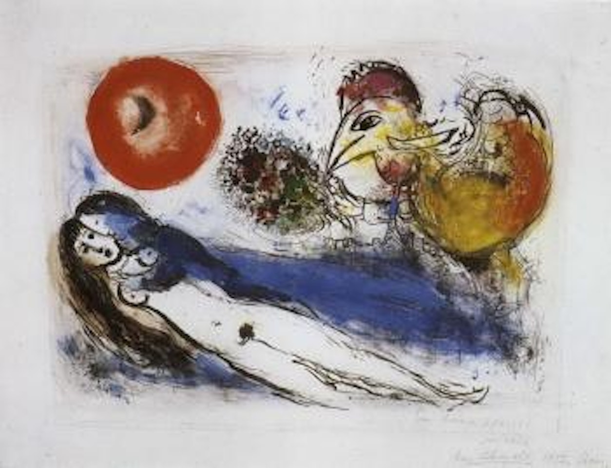 Paris lovers by Marc Chagall