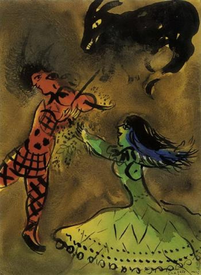 Le violoniste et la danseuse by Marc Chagall
