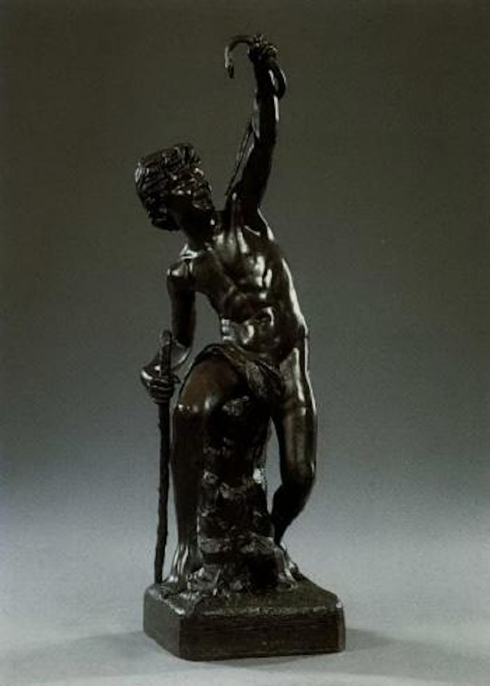 Young shepherd with snake by French School