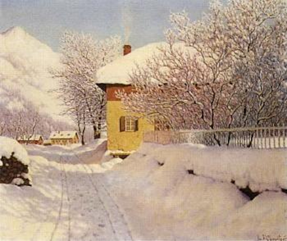 Effet de givre - village pres de Chamonix by Ivan Fedorovich Choultse