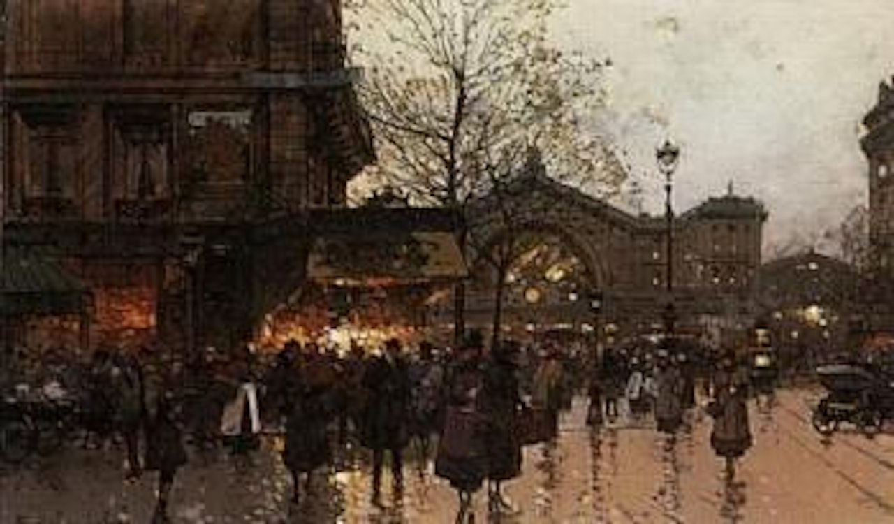 La gare de l'est, Paris by Eugene Galien-Laloue