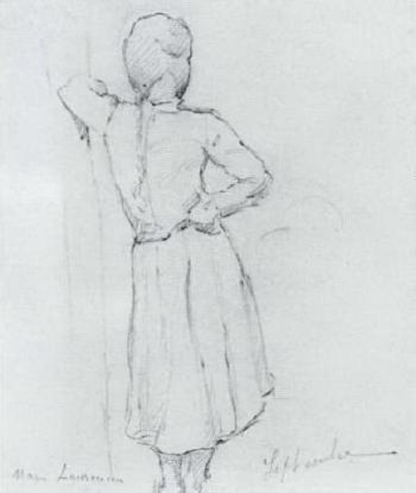 Femme debout. Jeune femme lisant by Marie Laurencin