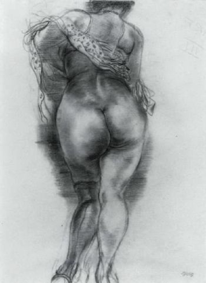 Woman undressing by George Grosz