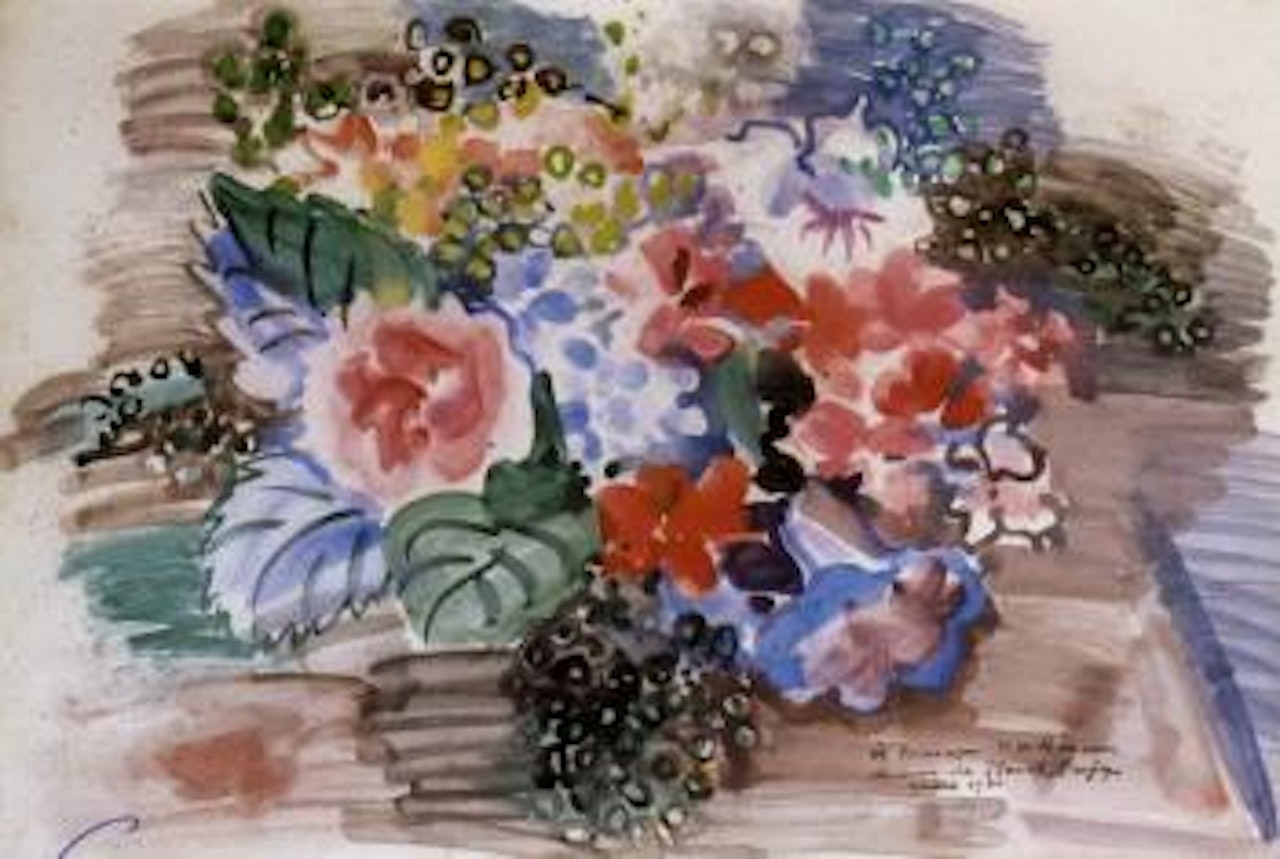 Bouquet de fleurs sur une table by Raoul Dufy